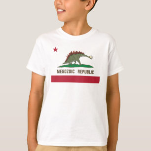 Mesozoic Republic California Flagga Stegosaurus T Shirt