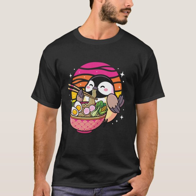 Mesparv som äter Ramen T Shirt (Framsida)