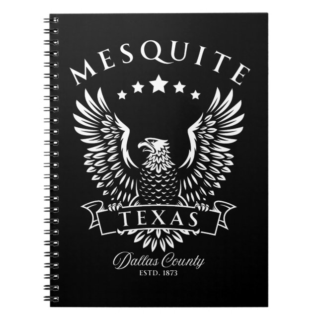Mesquite Dallas County Texas Vintage Örn Anteckningsbok (Framsidan)