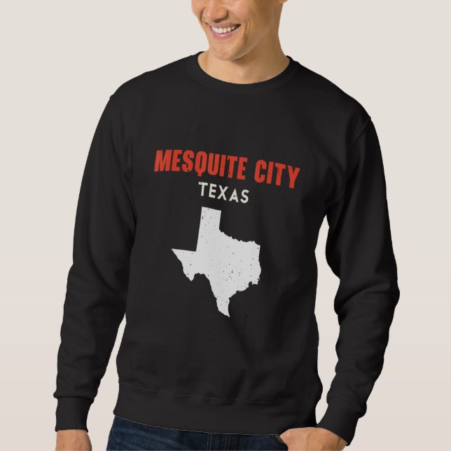 Mesquite Texas USA Delstat Amerika Resa Texan Lång Ärmad Tröja (Framsida)