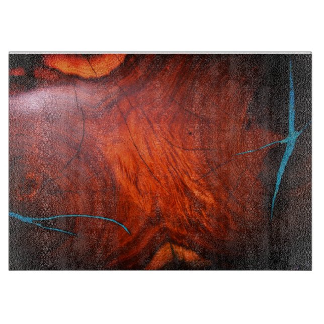 MESQUITE WOOD LOOK TURQUOISE INLAY CUTBOARD (Framsidan)