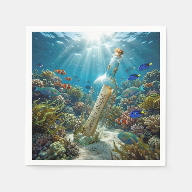 Message in a Bottle with Names Pappersservett (Framsidan)
