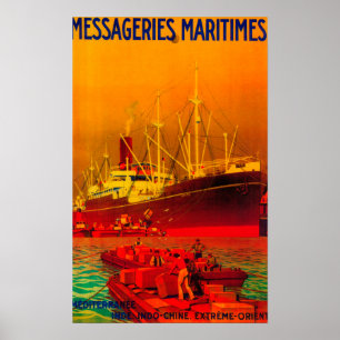 Messageries Maritimes vintage PosterEurope Poster