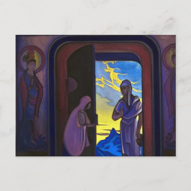 Messenger, 1946 av Nicholas Roerich Vykort (Framsida)