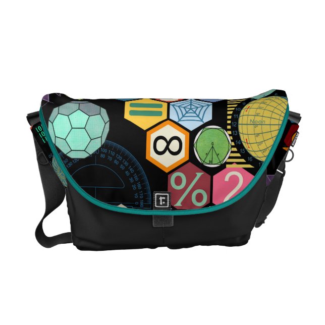 messenger bag för mathkärleksvart (Framsidan)