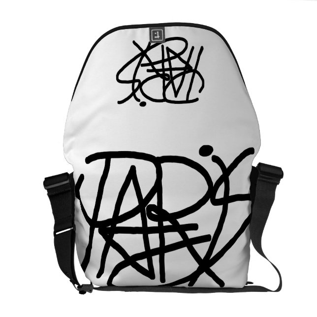 Messenger bag för Paris handstilsvart (Öppen Baksida)