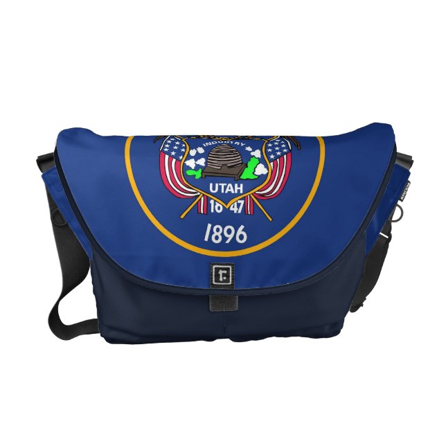 Messenger bag för Utah statlig flaggaRickshaw (Framsidan)