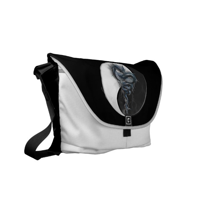 Messenger bag för Yin Yang kinesisk drakeRickshaw (Vänstra Framsidan)
