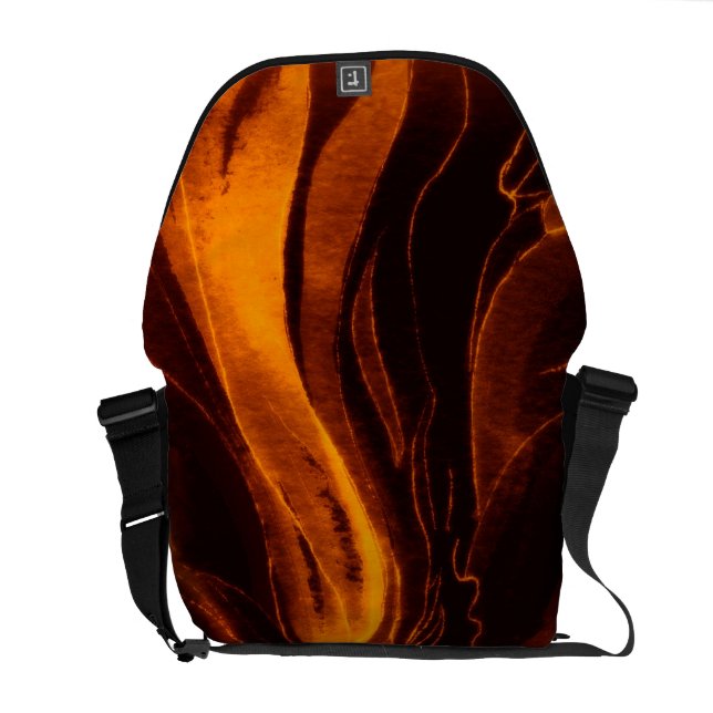 Messenger bag i elegant orange och svart (Öppen Baksida)