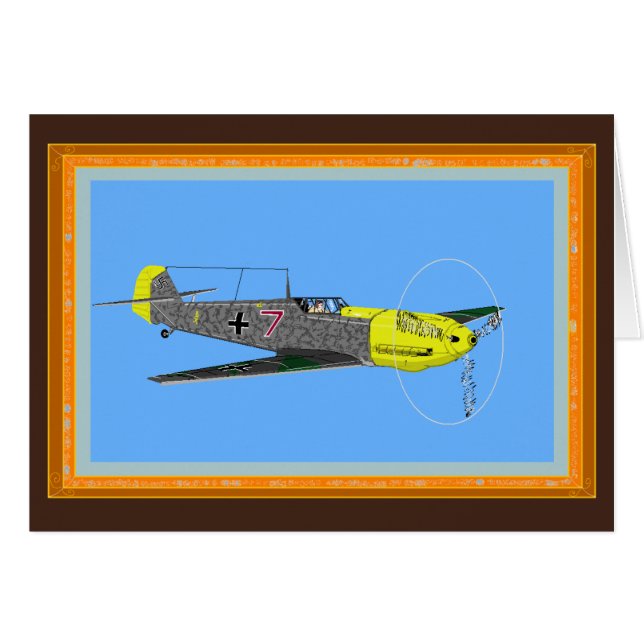 Messerschmitt 109E-7 Hälsningskort (Framsidan Horizontal)