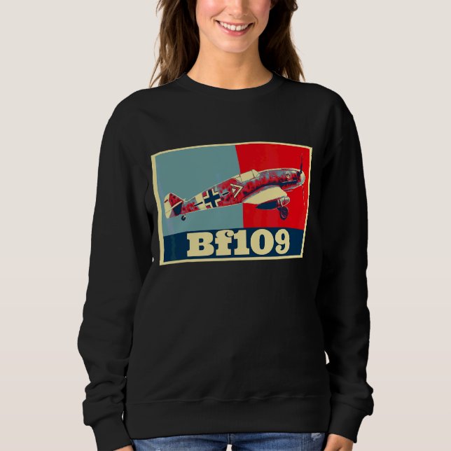 Messerschmitt Bf109 WW2 Militärt Fighter Flygplan  T Shirt (Framsida)
