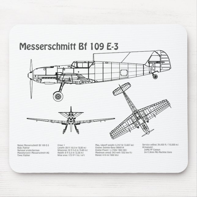 Messerschmitt Bf 109 - Flygplan BD Musmatta (Framsidan)