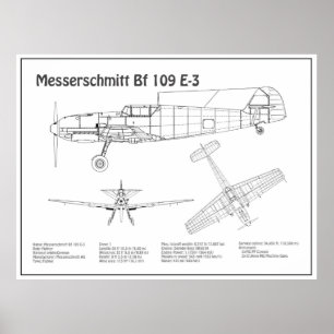 Messerschmitt Bf 109 - Flygplan BD Poster