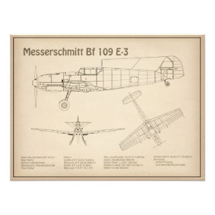 Messerschmitt Bf 109 - Flygplan SD Fototryck