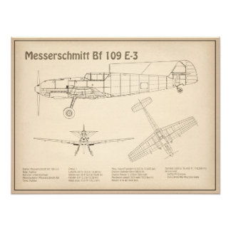 Messerschmitt Bf 109 - Flygplan SD Fototryck