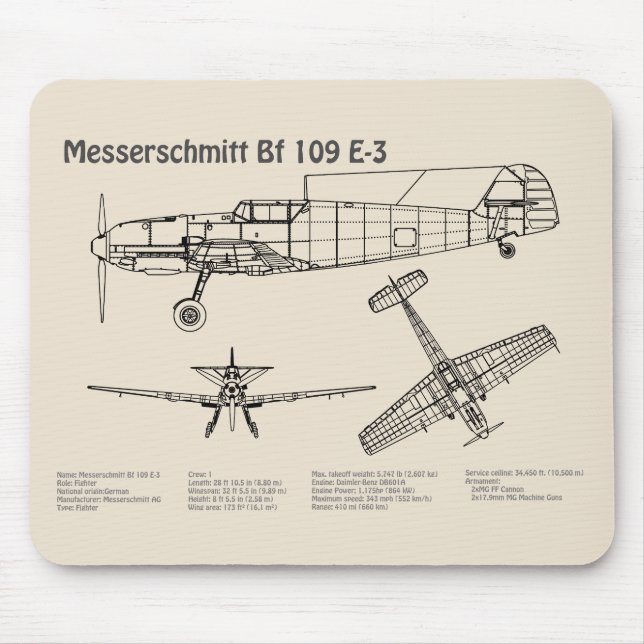Messerschmitt Bf 109 - Flygplan SD Musmatta (Framsidan)