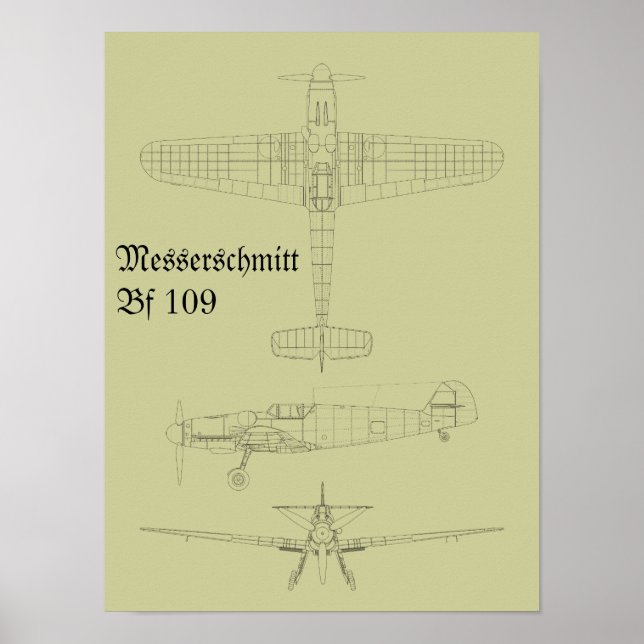 Messerschmitt Bf 109 Poster (Framsidan)