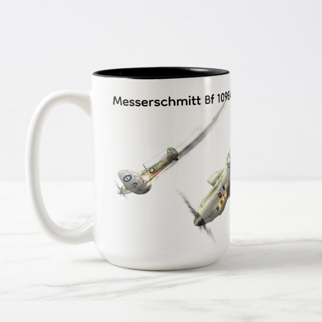Messerschmitt BF 109E4-mugg Två-Tonad Mugg (Vänster)