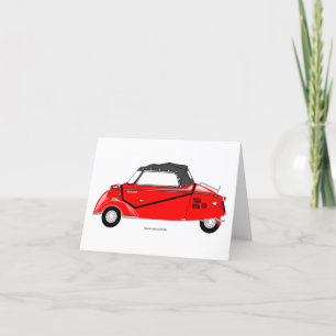 Messerschmitt KR200 Bubble car-hälsningskort. Tack Kort