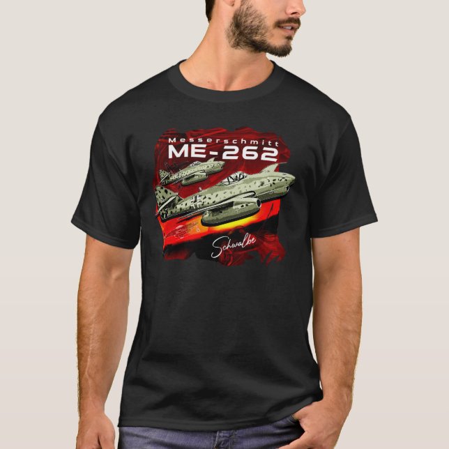Messerschmitt Me-262 German Luftwaffe FighterPlane T Shirt (Framsida)