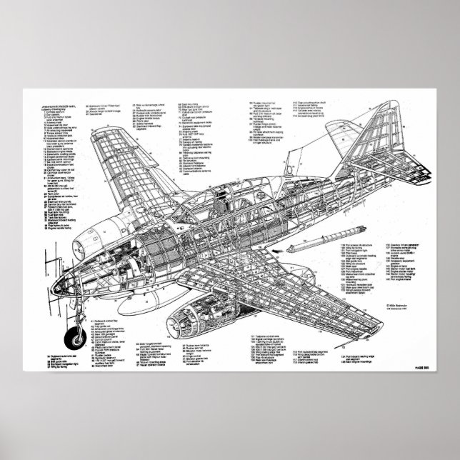 Messerschmitt me-262 jet fighter (diagram) poster (Framsidan)