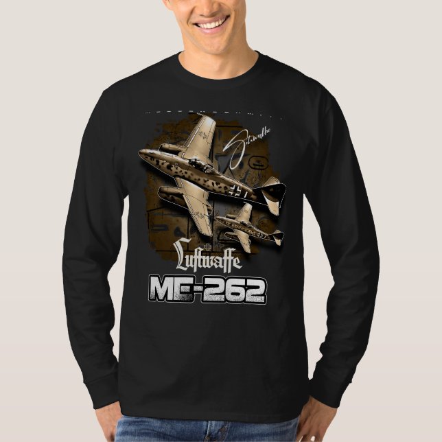 Messerschmitt ME-262 Luftwaffe Aircraft T Shirt (Framsida)