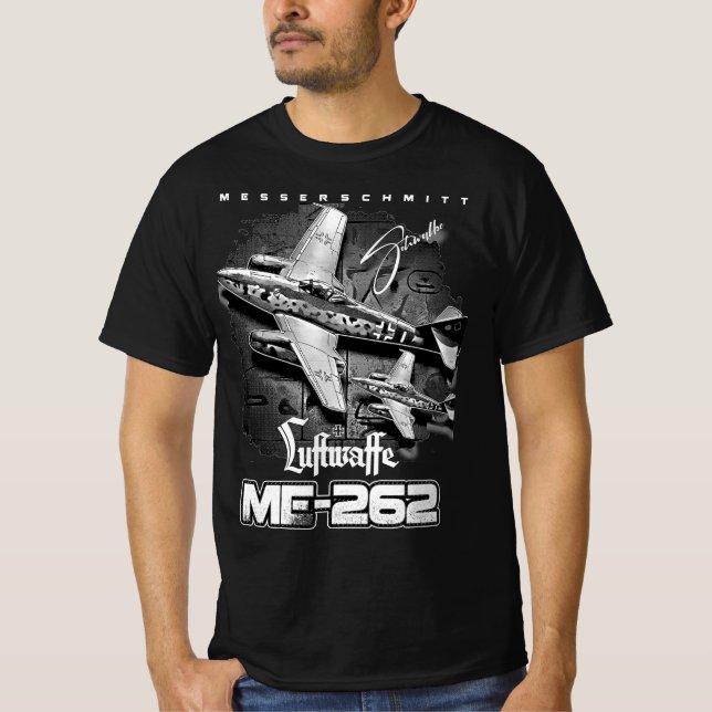 Messerschmitt ME-262 Luftwaffe Aircraft T Shirt (Framsida)