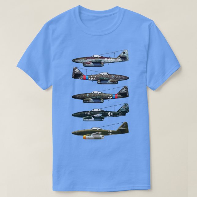 Messerschmitt Me 262 Schwalbe WW2 Jet Fighter T Shirt (Design framsida)