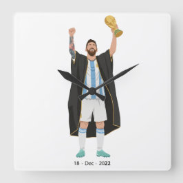 Messi World Cup Champion  Fyrkantig Klocka