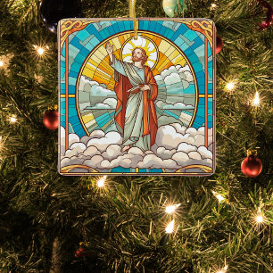 Messiah i julhelgen med fastnat glas julgransprydnad keramik
