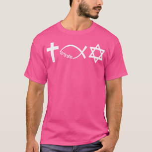 Messianic Jew Kor Fish Star of David Hebrew t Shirt