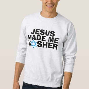 Messianiska judiska T-shirts, JESUS gjorde mig KOS Lång Ärmad Tröja