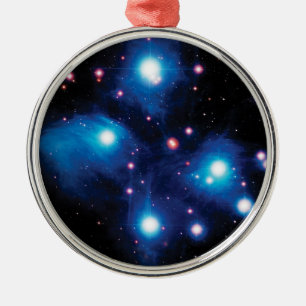 Messier 45 Pleiades Star Cluster NASA Space Photo Julgransprydnad Metall