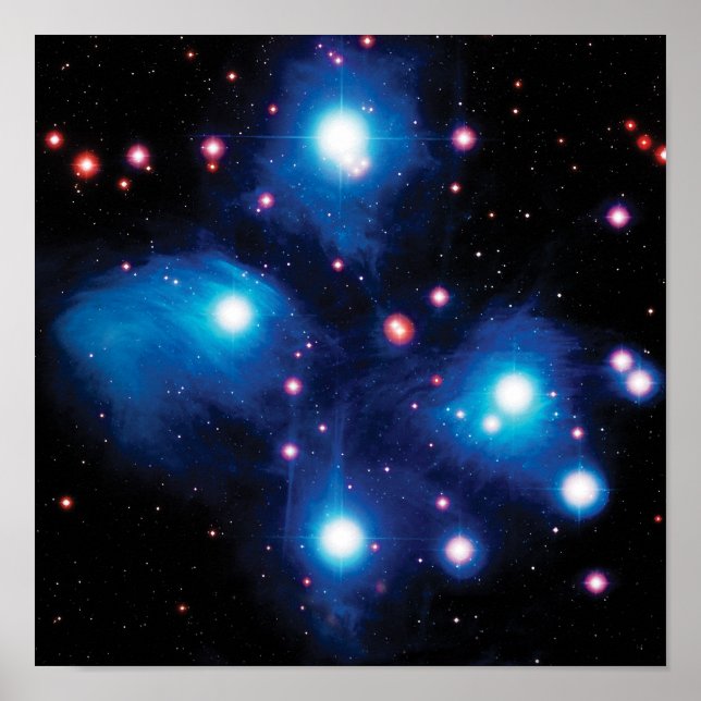 Messier 45 Pleiades Star Cluster NASA Space Photo Poster (Framsidan)