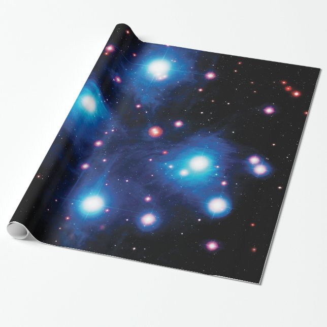 Messier 45 Pleiades Star Cluster NASA Space Photo Presentpapper (Utrullad)