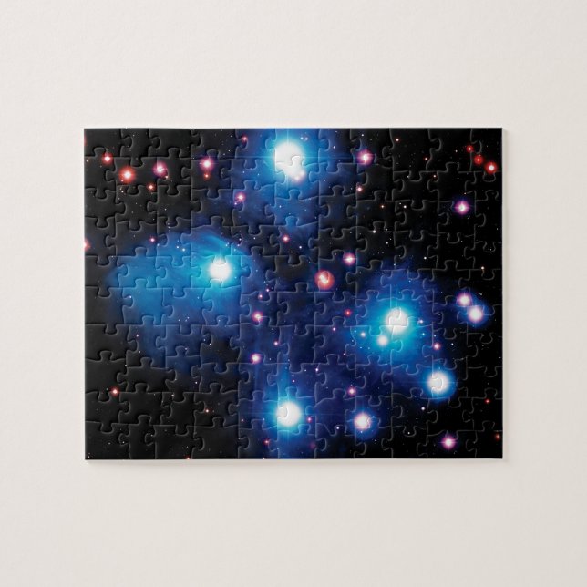 Messier 45 Plejaderna Stjärnhop NASA Rymdfoto Pussel (Horisontell)