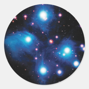 Messier 45 Plejaderna Stjärnhop NASA Rymdfoto Runt Klistermärke