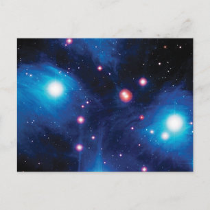 Messier 45 Plejaderna Stjärnhop NASA Rymdfoto Vykort