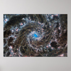 Messier 74 (M74) Galaxy 628 NGC MIRI JWST Poster