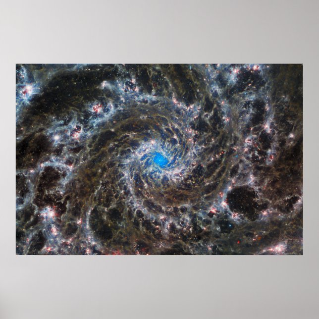 Messier 74 (M74) Galaxy | 628 NGC | MIRI | JWST Poster (Framsidan)
