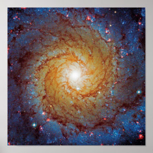 Messier 74 Spiral Galaxy Rymden Photo Poster