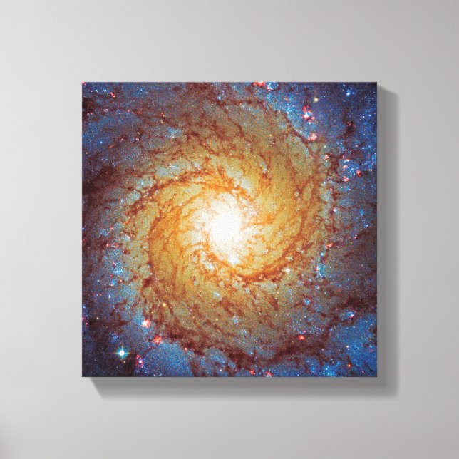 Messier 74 Spiralgalaxen Rymdfoto Canvastryck (Framsida)