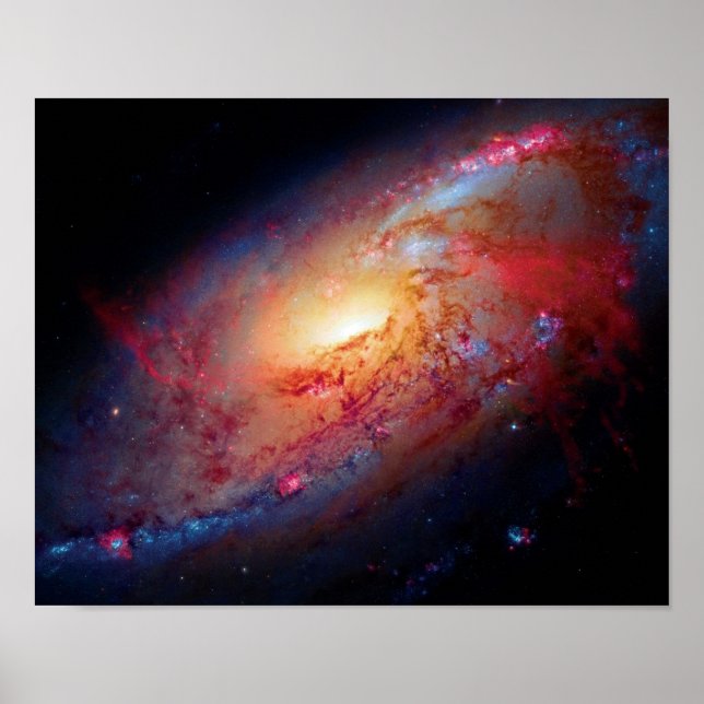 Messier M106 Spiral Galaxy Rymden Photo Poster (Framsidan)