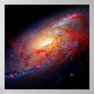 Messier M106 Spiral Galaxy Rymden Photo Poster