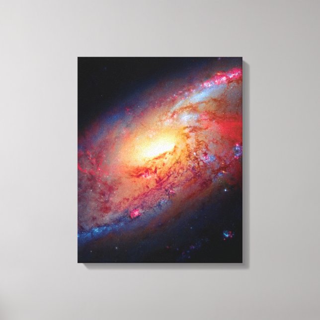 Messier M106 Spiralgalaxen Rymdfotografi Canvastryck (Framsida)