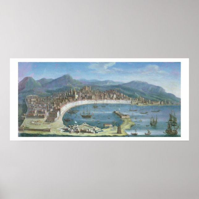 Messina - en panoramisk vy över porten poster (Framsidan)