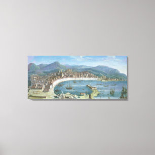 Messina - ett panorama- beskådar av porten canvastryck