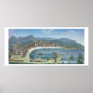 Messina - ett panorama- beskådar av porten poster