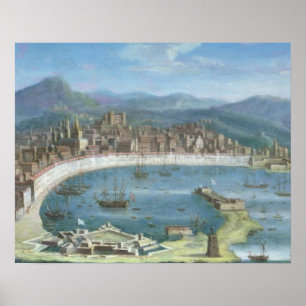 Messina - ett panorama- beskådar av porten poster
