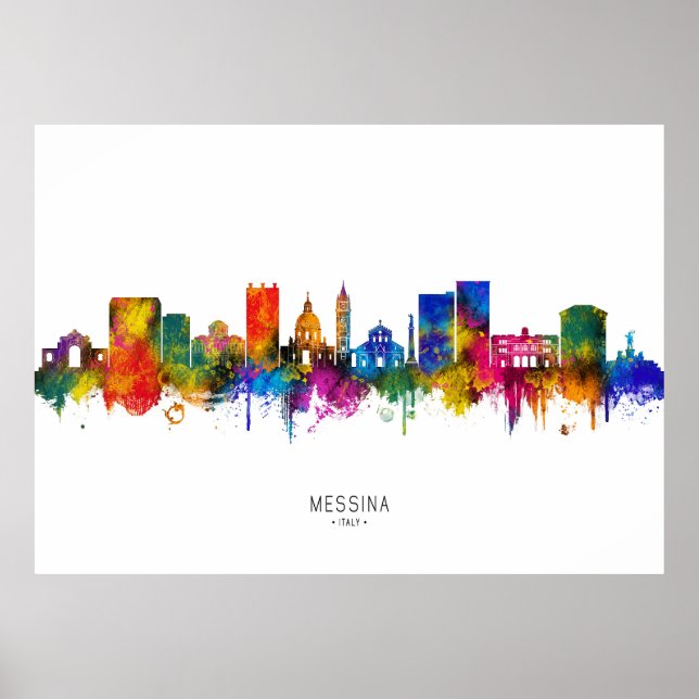 Messina Italien Siluett Poster (Framsidan)